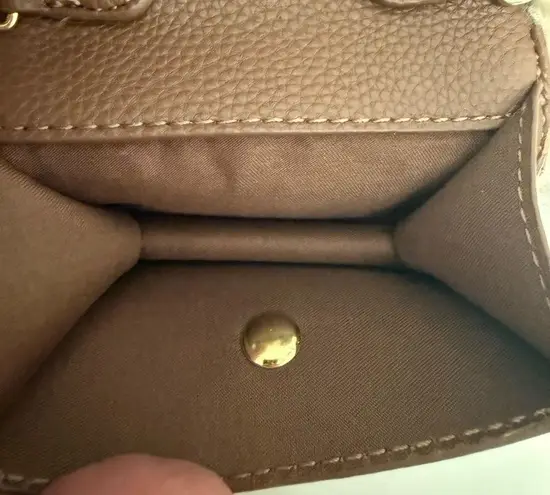 Sherpa Crossbody Chain Mini Bag Coinpurse Brown Cream