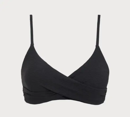 Berlook Black Ribbed Twist Knot Bikini TOP ONLY 17 Size XL