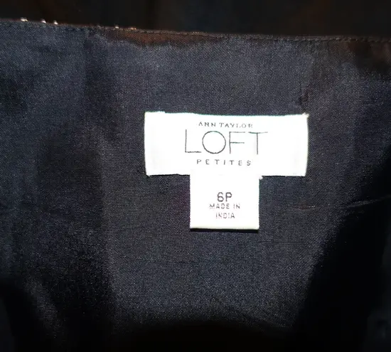 Ann Taylor Loft Petites Black White Strapless Dress 6P