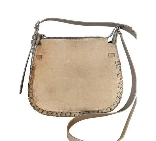 ALLSAINTS Taupe Nubuck Leather Crossbody Bag