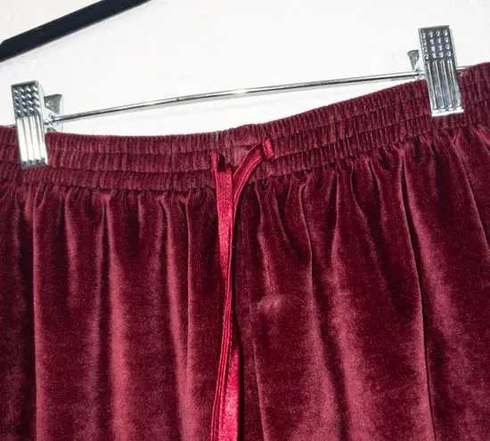 Partners Intimates Maroon Velvet High Rise Pajama Shorts Size Small