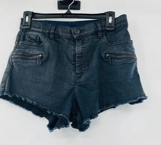 Diesel Black Denim Coated Cut Off Shorts High Rise Daisy Dukes Zipper Pockets 28