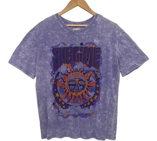 Sublime Shirt Womens XL Purple Acid Wash Summer Tour 1995 Graphic Short Sleeve