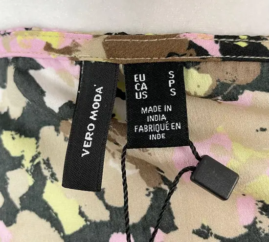 VERO MODA New Chaddie Camisole Ruched Front Tank Top Printed Multicolor