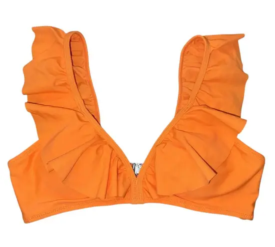 Women’s Orange Ruffle Bikini Swimwear Top Size Small NWOT