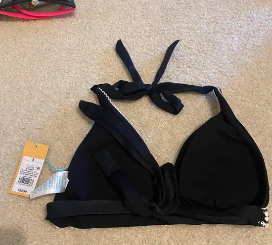 Kona Sol Black And Floral Bathing Suit