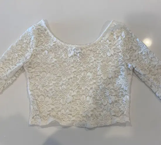 Ambiance Apparel Lace Cropped Top