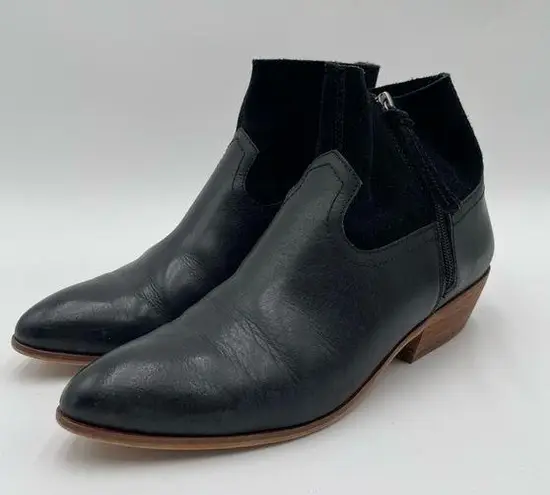 Frye and Co. Women's 10 Black Suede & Leather Rubie Zip Ankle Boots Western