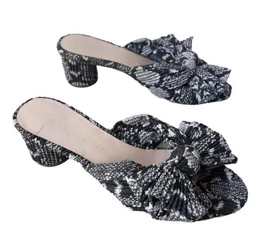Loeffler Randall Loeffler Randal Emilia Penny Pleated Knot Sandals Womens 6.5 python snake