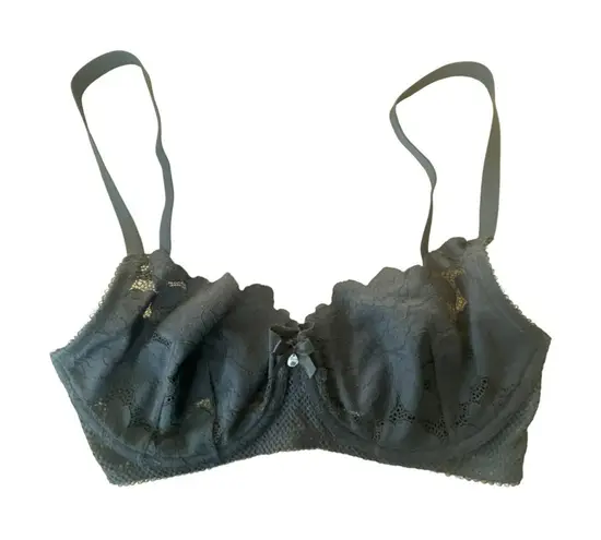 Savage X Fenty Black Lace Bra Size 32DD Underwire Semi Sheer Unlined New NWT