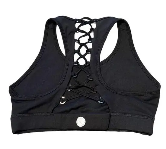 Threads 4 Thought XS Black Lace Up Back Sports bra top