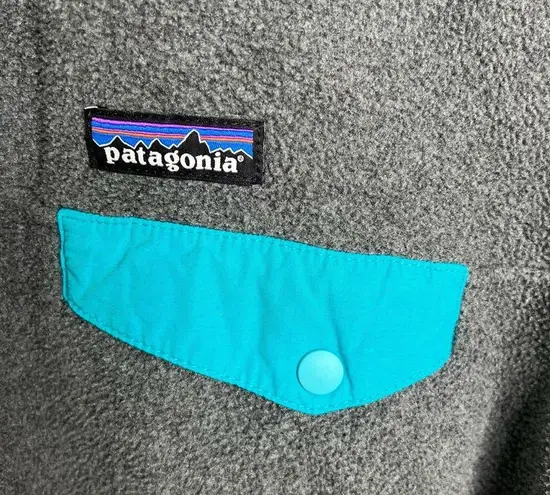 Patagonia   Synchilla Snap T fleece pullover gray/teal  Size XS