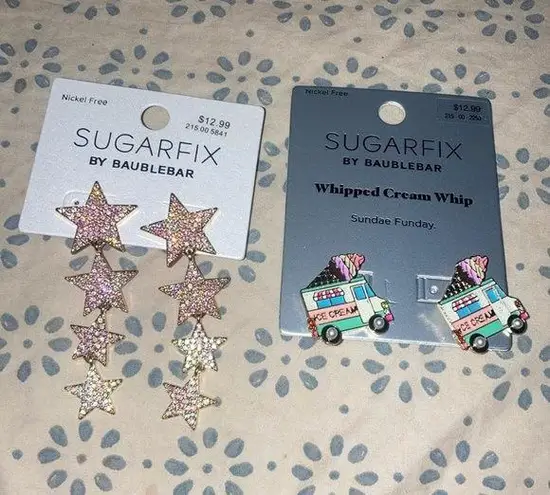 Sugarfix by Baublebar Whipped Cream Whip Ice Cream Truck & Dangly Stars Earrings