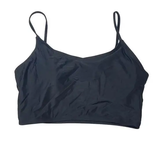 Black Bikini Top Women's Size Large Adjustable Straps Nylon Spandex Blend