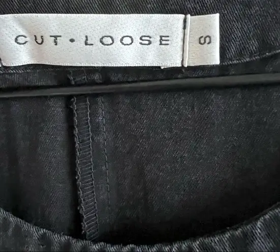 Cut Loose Black Fade Maxi Tank Dress Boho Lagenlook layering Casual Minimalist S