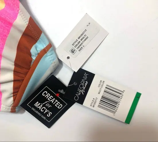 California Waves striped ring bralette swim top