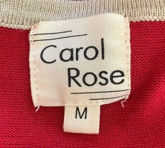 Carol Rose Red Color Block Crewneck Sweater M