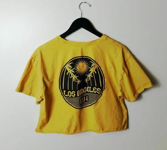 Rush Cold California Los Angeles T Shirt Palm Tree Raw Hem Double Sided XL