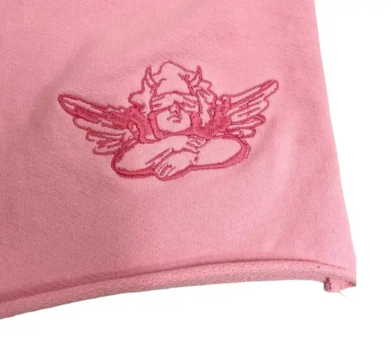 Boys Lie Classics V3 Shorts Baby Pink Embroidered Angel Y2K High Rise Size M