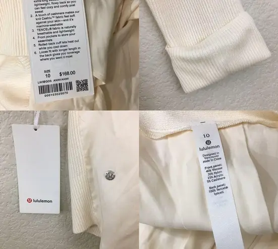 Lululemon NWT $168  Still At Ease Wrap Cardigan Sweater Angel Wing Size 10