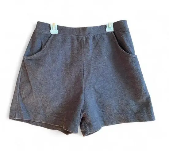 Spiritex Women's Gray Organic Cotton Zip Up Shorts Sz Large