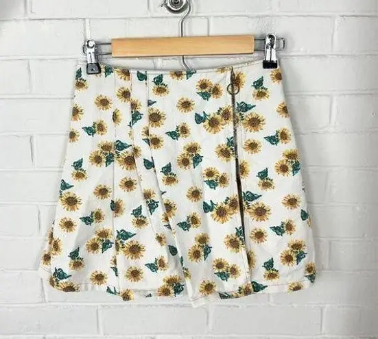 Vintage Swat Denim 100% Cotton Sunflower Print Skort
