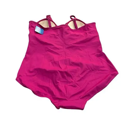 New Women's Ruby Ribbon Riviera Orchid One Piece Swimsuit #1913 Size 22 Red