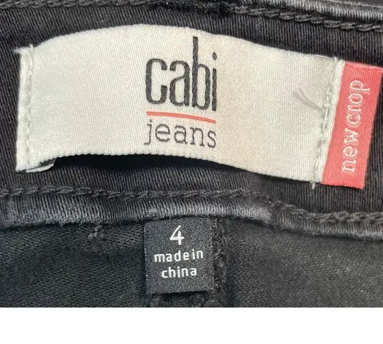 CAbi  Jeans Womens 4 Black New Crop Classic Skinny Stretch Denim Style #3189