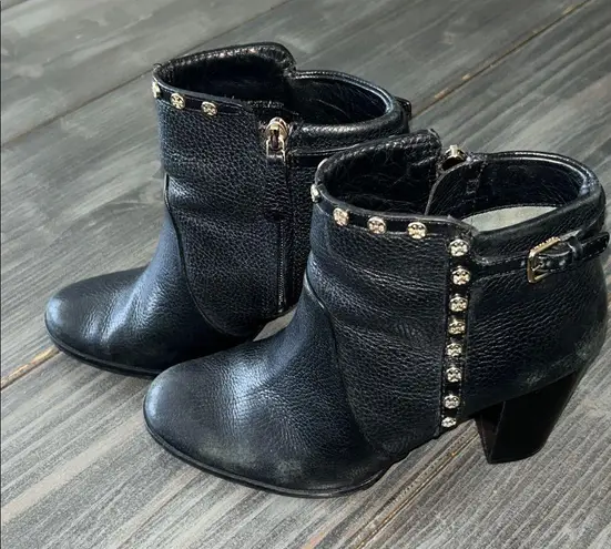 Black Studded Tory Burch Size 8 Ankle Boots GUC
