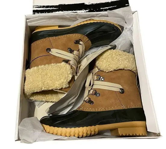 Dolce Vita Womens Ulito Brown Faux Fur Sherpa Lined Duck Boots Brown Size 7 NEW