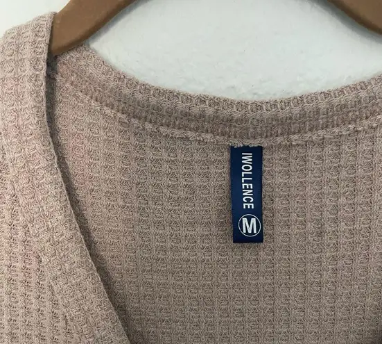 Waffle Top Button Up Oversized Shirt Size M