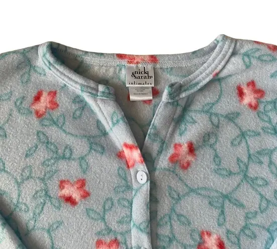Nick & Sarah Intimates pajama sleep top light blue with pink flowers women's L Size L