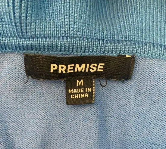 Premise Royal Blue Ruffle Collar V-Neck Sweater M