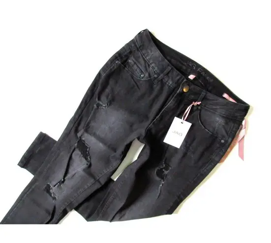 Jag jeans NWT Sally Skinny Ankle in Black Distressed Low Rise Stretch Jeans 6