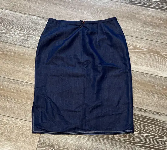 Yves Cossette Space Mode Sz 8 Fantastic Vintage Skirt Navy Blue