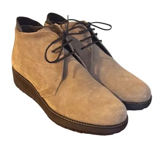 Toni Pons suede tan wedge lace up bootie size 37/6 Tan