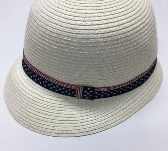 David & Young D&Y  Womens Ivory Patriotic Hat July 4th Sun Beach One Size