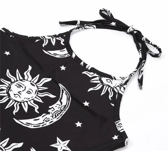 Women Star Print Sleeveless Crop Top