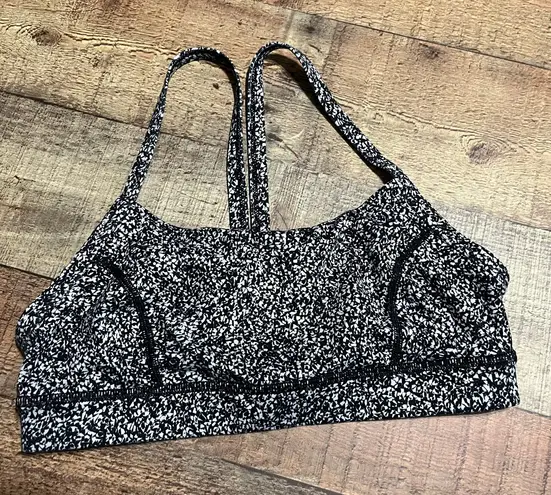 Lululemon  Women's Black White Sports Bra Sz 6 Athletic Yoga Crossfit Gym