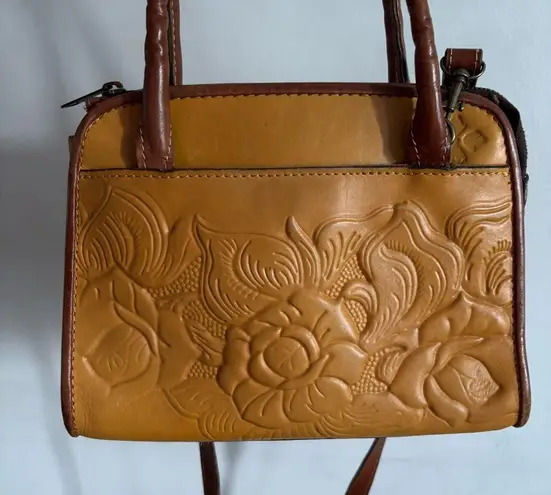 Patricia Nash Tooled Leather Satchel Crossbody Bag