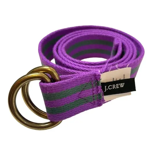 J.Crew  Purple Green Striped Canvas Belt