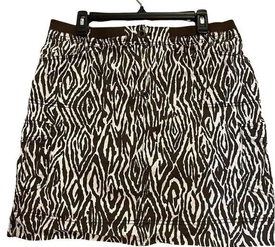 Chico's Chico’s Animal Print Cargo Skirt Brown/Cream Size Large/14 (Chico’s Size 2.5)