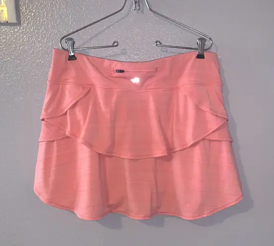 Ideology Flounce Skort Pink Layered Skirt short lined zip back
