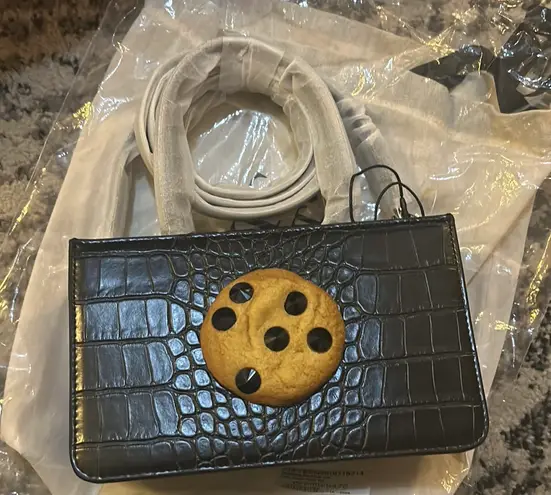 Puppets and Puppets Jewel Cookie Croc-embossed Small Bag