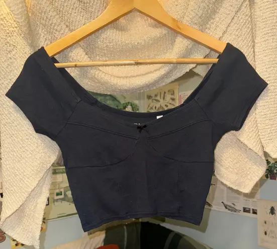 PAC Corset Bow Crop Top Black Size M