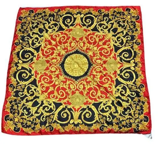 Versace Atelier  100% Silk Scarf Large 33″ Baroque Square Baroque Italy