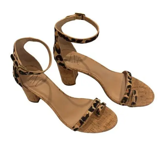 INC Strappy Leopard Print Heels Size 6.5 Tan