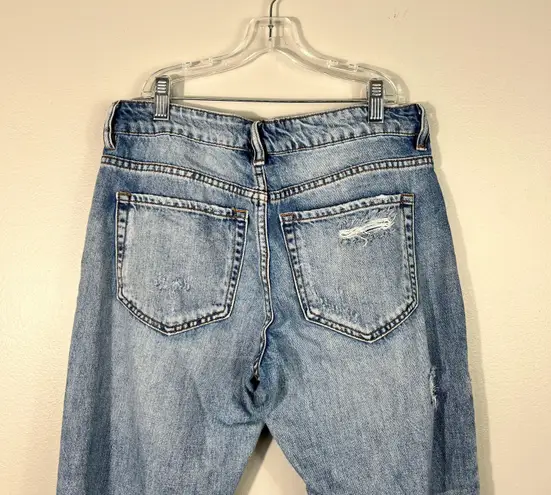 Nature Denim Mid Rise Distressed Raw Hem Straight Leg Denim Jeans Size 5/26