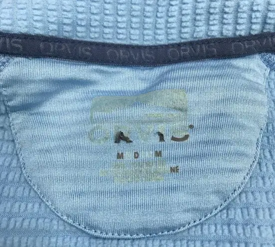 Orvis Horseshoe Hills Full Zip Jacket Women's Size Medium Powder Blue Thumb Loop
