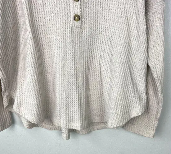 American Eagle Soft & Sexy Waffle Henley Shirt Long Sleeve Oversized Size Large